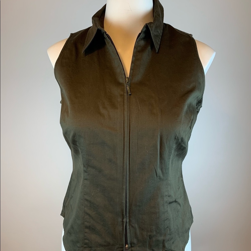 Ann Taylor Loft Sleeveless Zip Front Shirt - Sz 2